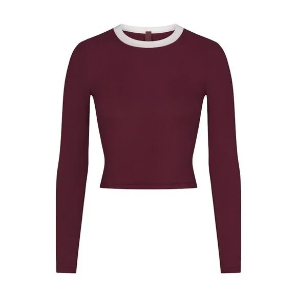 SKIMS Tops - Skims women’s soft lounge ribbed long sleeve crop top